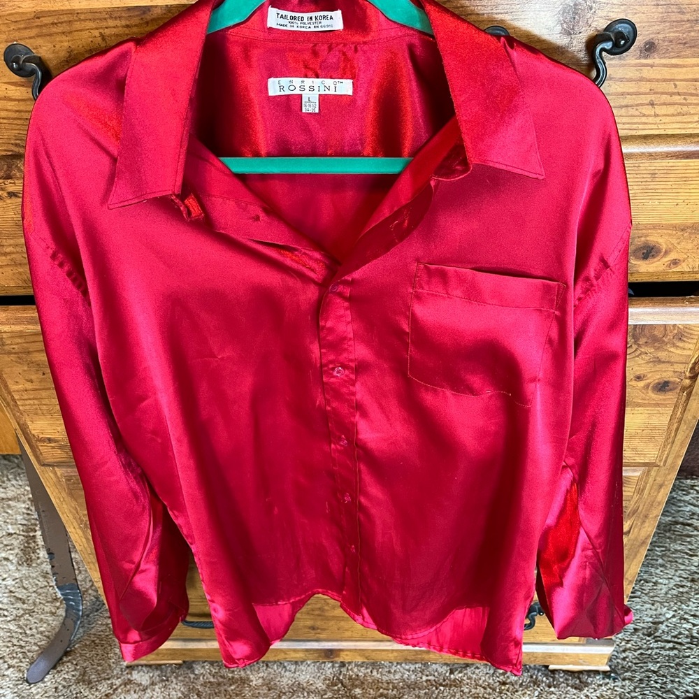 Men's Red Dress Shirt w/ matching tie